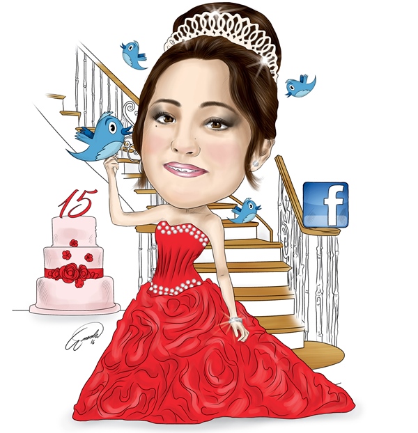 La invitación a los 15 años de Rubí Ibarra García se viralizó en las redes sociales. (Ilustración Prensa Libre: Esteban Arreola)