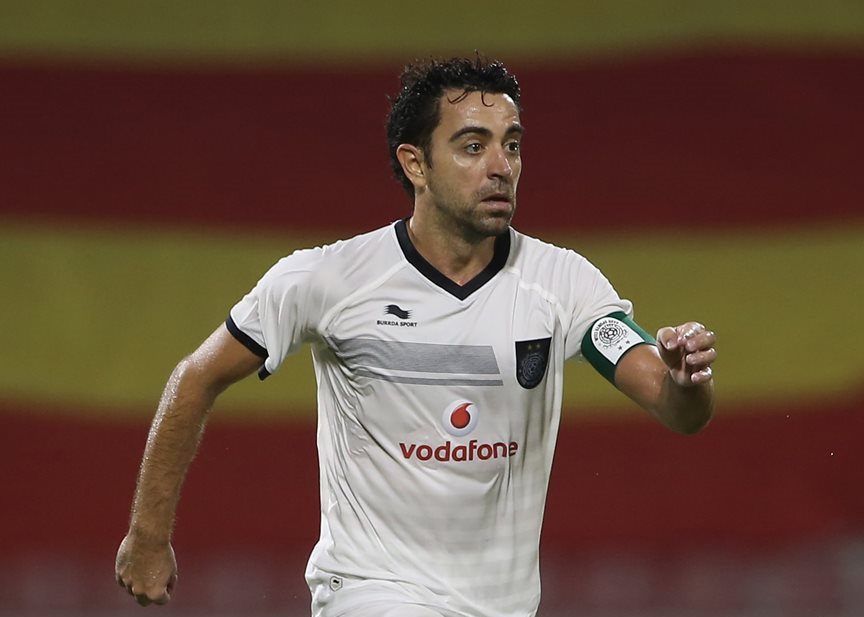Xavi disputó el pasado 13 de septiembre su primer partido con el Al Sadd. (Foto Prensa Libre: AFP)
