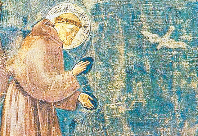 Detalle de un fresco del artista Giotto "San Francisco predica a los pájaros" del siglo XIII y se encuentra en la Basílica de San Francisco en Asís, Italia. (Foto: Hemeroteca PL)