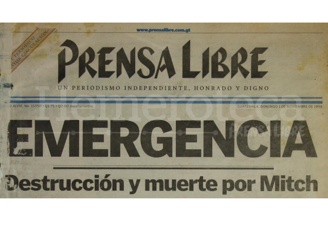 Titular de Prensa Libre del 1/11/1998. (Foto: Hemeroteca PL)