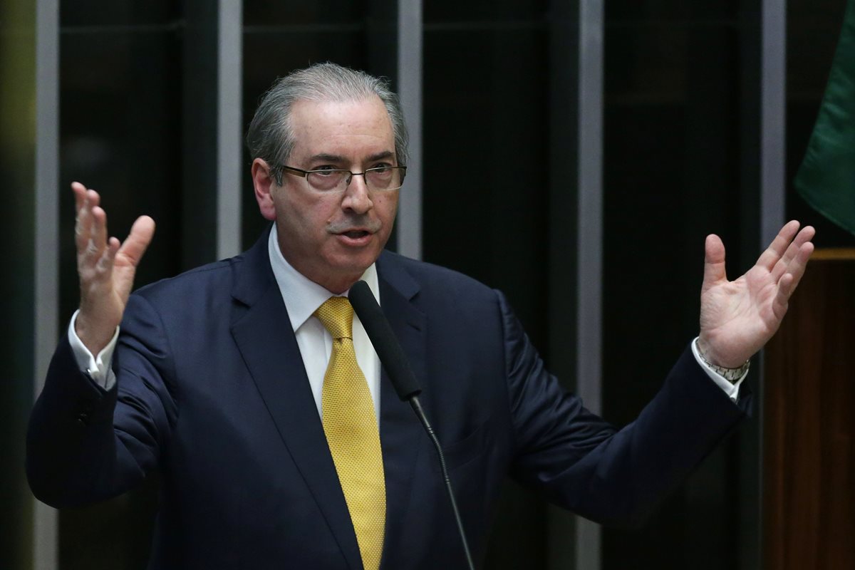 Eduardo Cunha habla durante una presentación en la Cámara de Diputados de Brasil. (Foto Prensa Libre: AP).