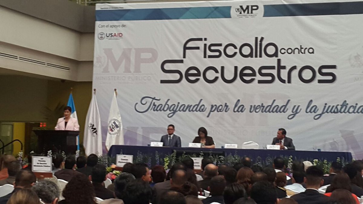 Fiscal General durante su discurso por la inauguración de la Fiscalía Contra el Secuestro. (Foto Prensa Libre: MP)