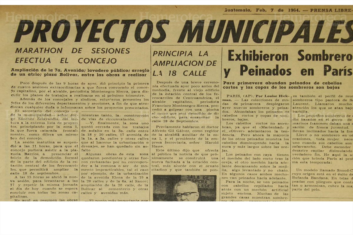 La municipalidad capitalina anunciaba las distintas obras que realizaría en la ciudad el 7/2/1964. (Foto: Hemeroteca PL)