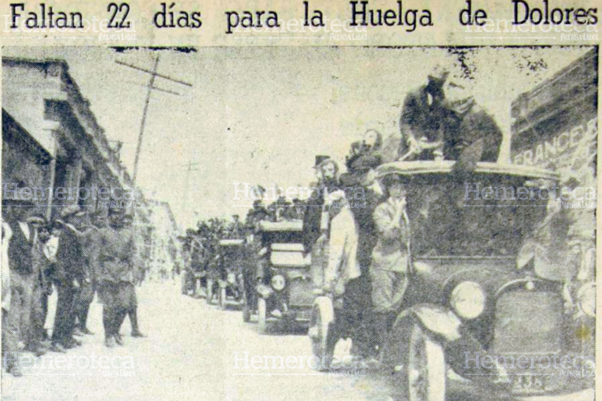 Huelga de Dolores de 1922. Foto: Hemeroteca PL
