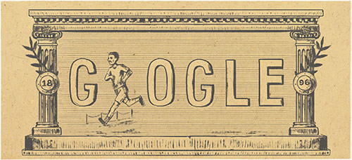 Los primeros Juegos Olímpicos de la era moderna se celebraron en Atenas hace 120 años, y Google lo celebra con diferentes doodles. (Foto Prensa Libre: google.com).