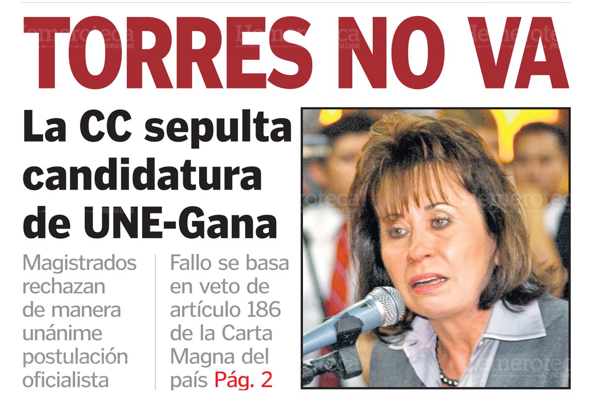 Sandra Torres no participó en las elecciones de 2011. (Foto: Hemeroteca PL)