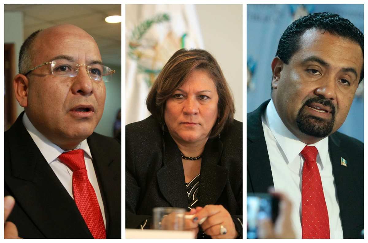 Luis Chávez -izq-, Mirza Arreaga y Mario Yanes, diputados de Líder que enfrentan antejuicio. (Foto Prensa Libre: Hemeroteca PL)