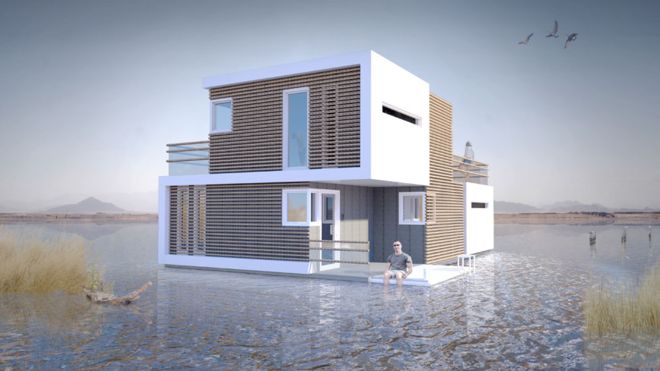 La "casa prenupcial" se construirá en su versión flotante y para tierra. ESTUDIO OBA