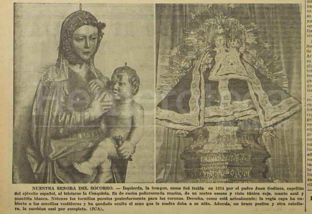 Fotos de la Virgen del Socorro publicadas el 12 de abril de 1966. (Foto: Hemeroteca PL)