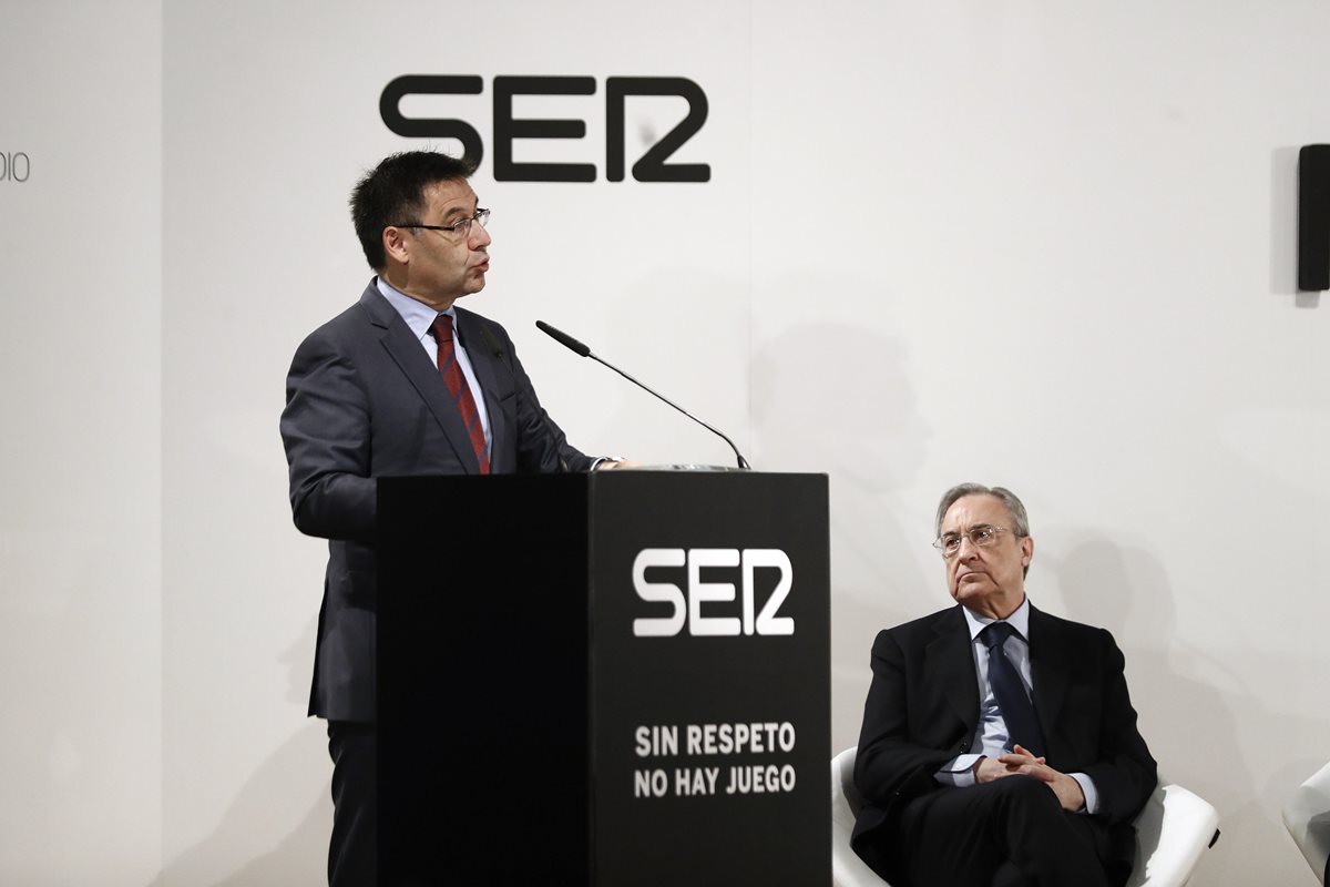Josep María Bartomeu durante su intervención en la presentación del programa. (Foto Prensa Libre: EFE)