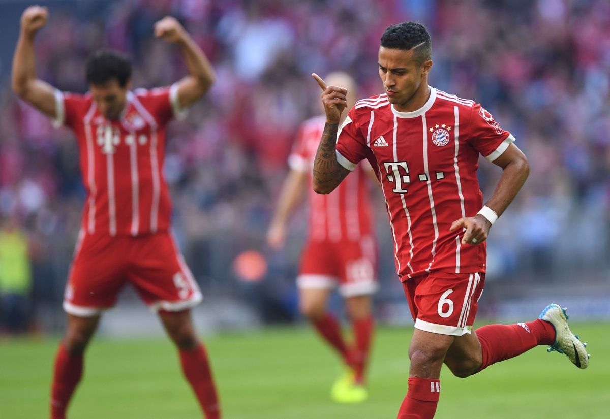 Thiago sigue en plan goleador con el Bayern Múnich. (Foto Prensa Libre: AFP)