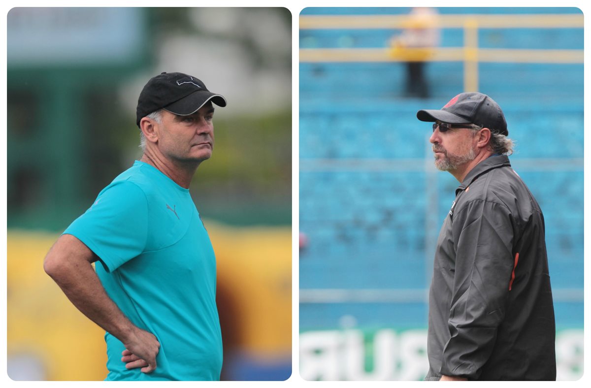 Los técnicos Iván Franco Sopegno y Gustavo Machaín apostarán a sus mejores jugadores en el Clásico 296. (Foto Prensa Libre: Hemeroteca PL)