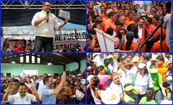 Candidatos intensifican giras de campaña en la provincia. (Foto Prensa Libre: corresponsales)