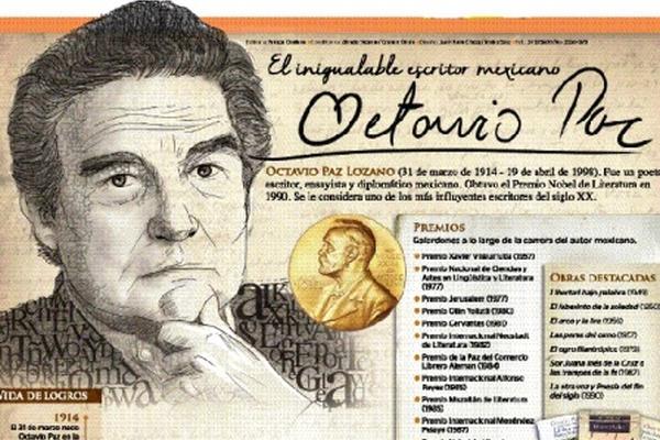 A cien años del natalicio del mexicano Octavio Paz. (Foto Prensa Libre: Edición impresa)
