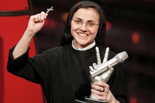 Sor Cristina gana el concurso La Voz de Italia con el 62 por ciento de los votos. (Foto Prensa Libre: AFP)