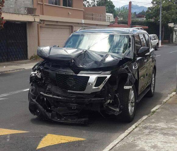 Baldetti habría resultado lesionada durante el choque en la zona 15. (Foto Prensa Libre: E. Paredes) 
