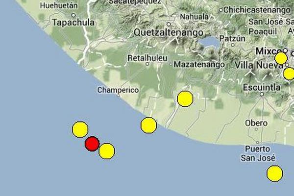 Sismo ocurrió en la costa de Retalhuleu. (Foto Prensa Libre: Insivumeh)