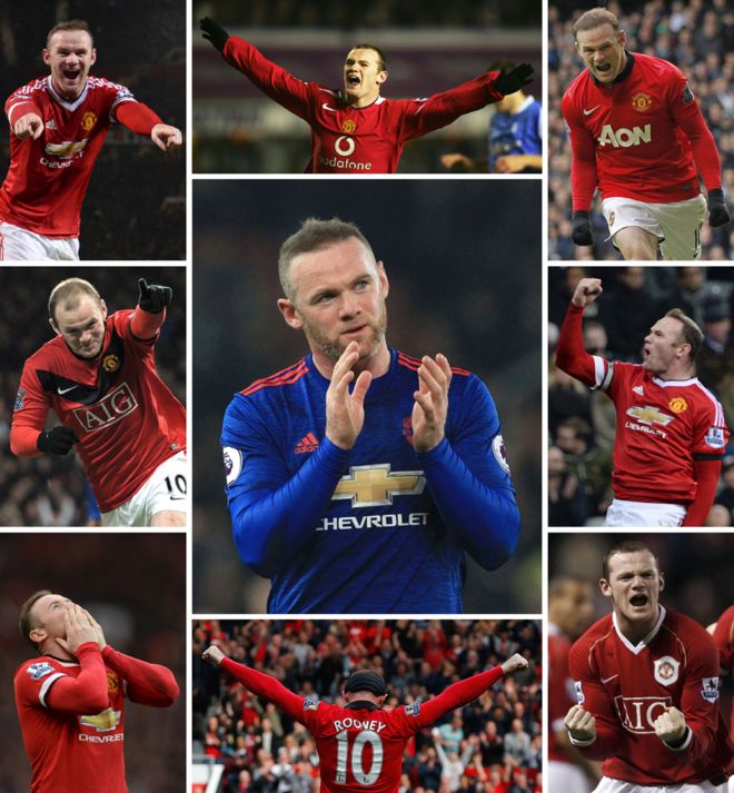 Rooney desde todos los ángulos. El delantero se convirtió en el máximo goleador en la historia de Manchester United. (Getty Images)