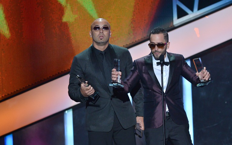 Wisin y Yandel tuvieron una exitosa carrera, pero se separaron en 2012. Este año anunciaron que tendrán una gira en conjunto este año y lanzarán un nuevo disco. (Foto Prensa Libre: AFP).