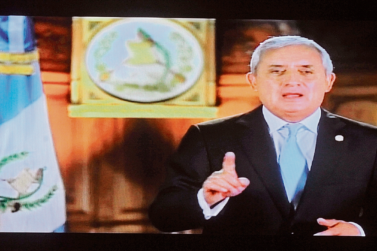 Imagen tomada de televisión, durante el mensaje del presidente a la Nación, que duró 5.27 minutos.