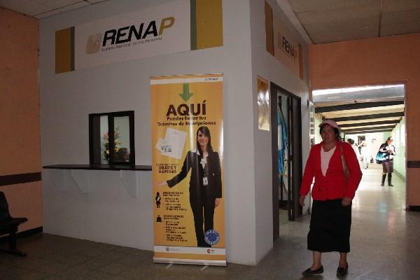 La  sede del Renap  es  exclusiva  para los niños  que nacen en el Hospital Regional  de San Marcos.