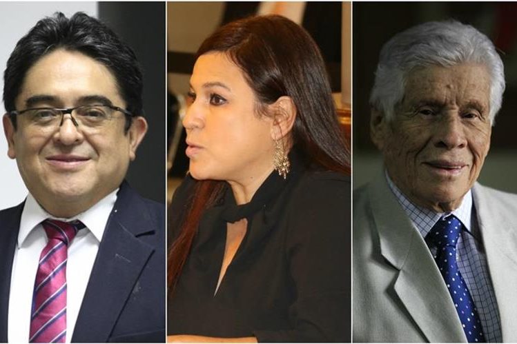 Integrantes de la terna para elegir al próximo PDH. (Foto Prensa Libre: Jessica Gramajo)