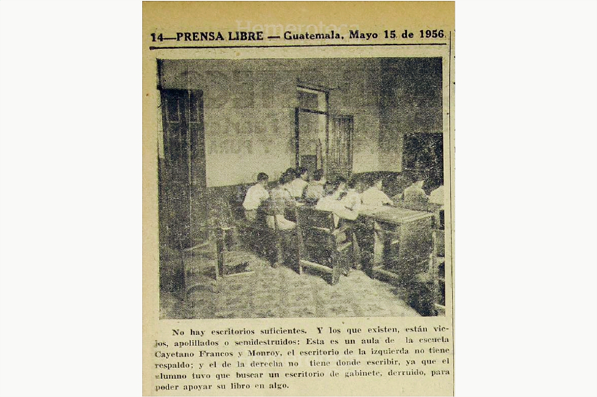 Escuela Cayetano Francos y Monroy, en 1956, en Guatemala. (Foto: Hemeroteca Pl)