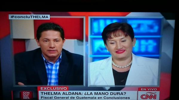 La Fiscal General Thelma Aldana en entrevista con la cadena de noticias internacional CNN.