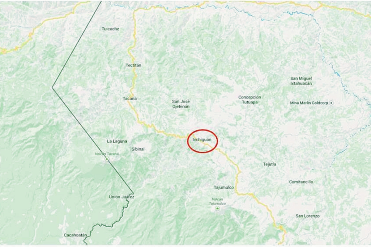 En Ixchiguán, San Marcos, un adolescente de 15 años murió por golpes que varios compañeros de estudio le propinaron. (Foto Prensa Libre: Google Maps)