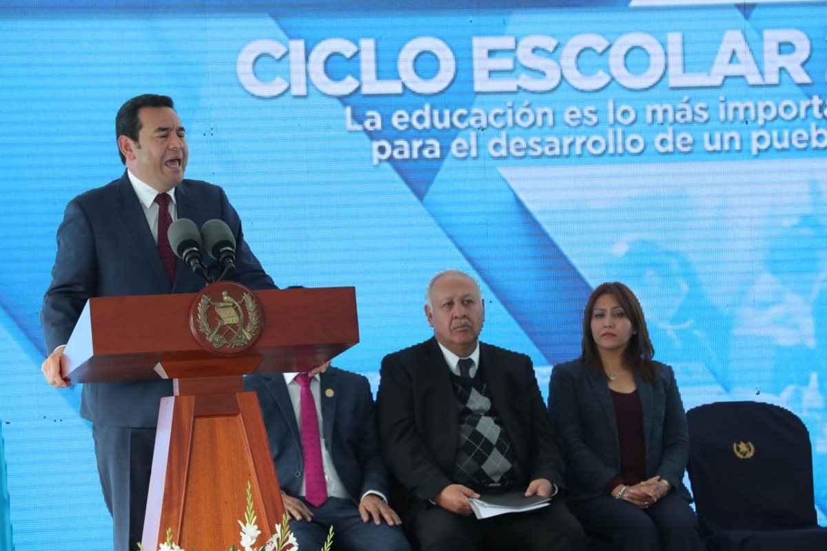 Jimmy Morales habló sobre el “sueño guatemalteco”. (Foto Prensa Libre: Estuardo Paredes)