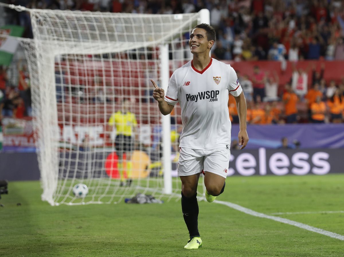 Ben Yedder fue la figura para el Sevilla en el triunfo al conseguir un triplete. (Foto Prensa Libre: EFE)