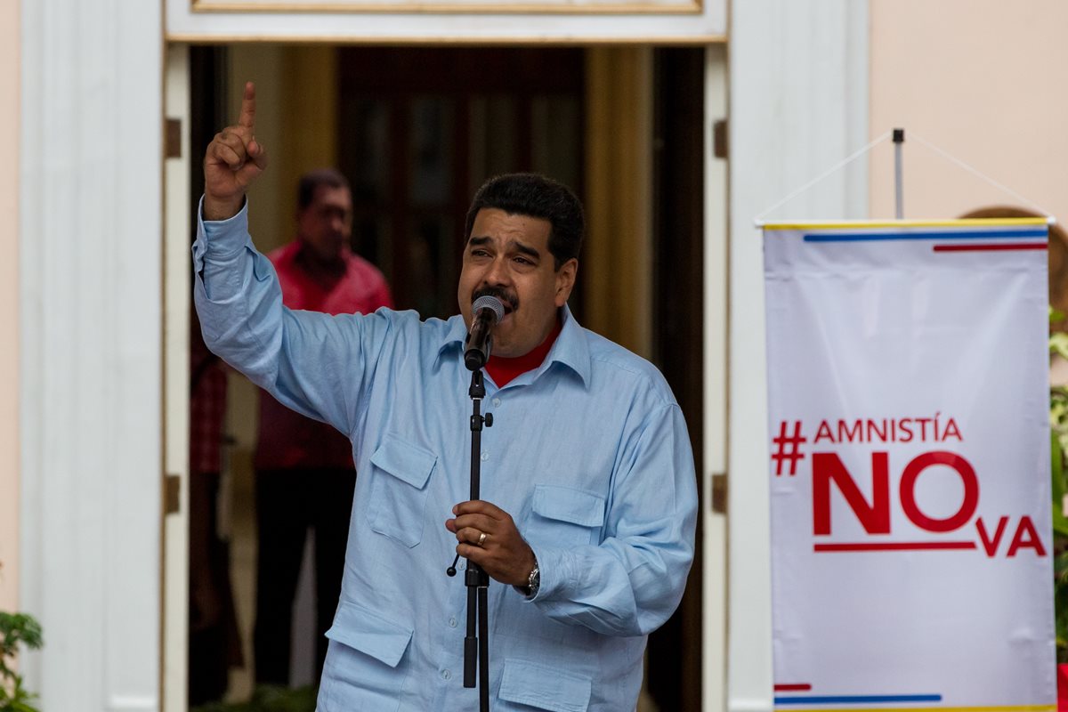 Nicolás Maduro, presidente de Venezuela, rechazó el jueves la ley de Amnistía. (Foto Prensa Libre: EFE).