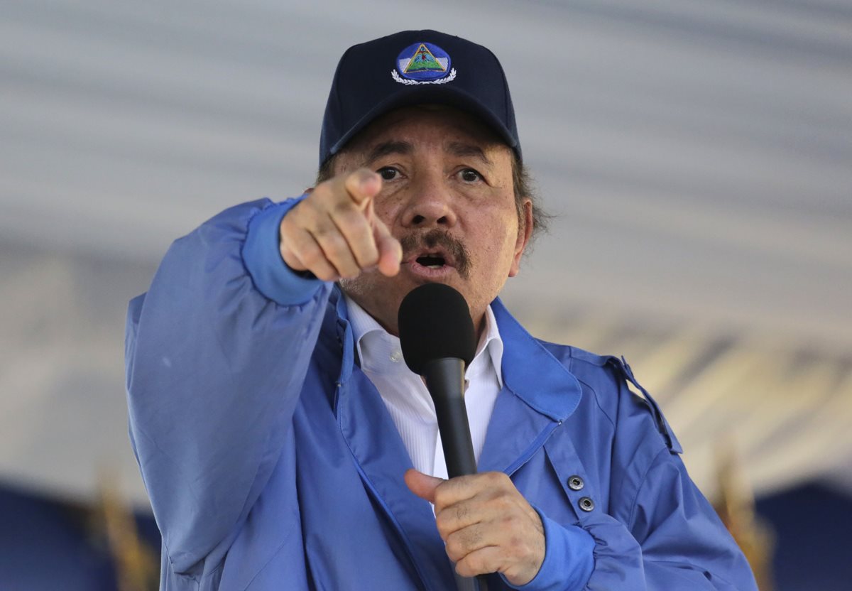 El presidente Daniel Ortega volvió a culpar este miércoles a los opositores de la crisis en Nicaragua. (Foto Prensa Libre: AFP)