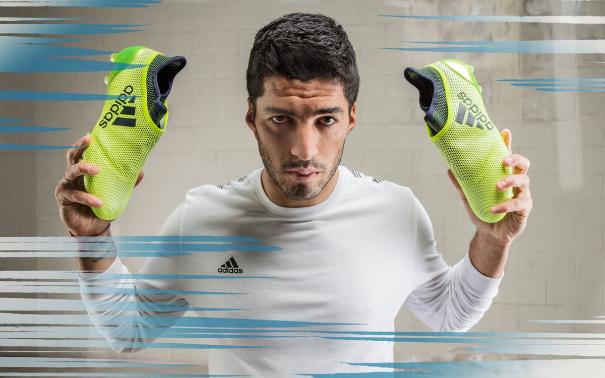 Luis Suárez usará los nuevos zapatos con la tecnología de Adidas. (Foto Prensa Libre: cortesía Adidas)