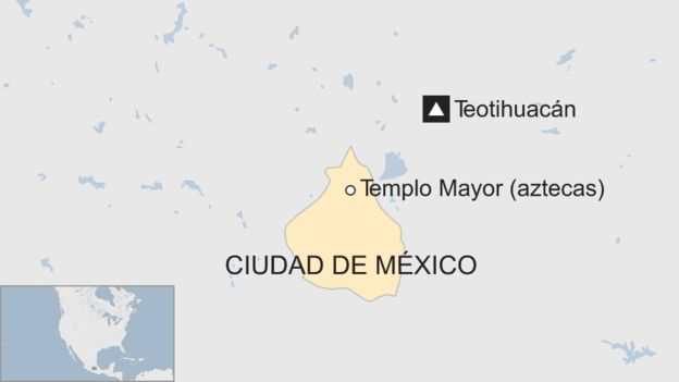 Teotihuacán está al norte del Templo Mayor, el centro del imperio azteca.