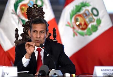 El presidente peruano, Ollanta Humala, en conferencia de prensa en Lima. (Foto Prensa Libre: AFP)