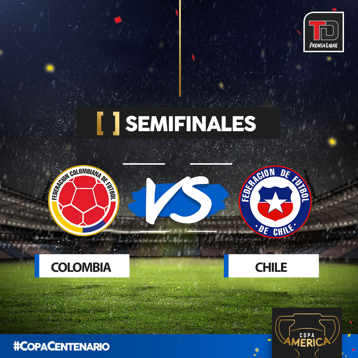 Colombia y Chile disputan una llave muy cerrada en las semifinales de la Copa América 2016. (Foto Prensa Libre: TodoDeportes)