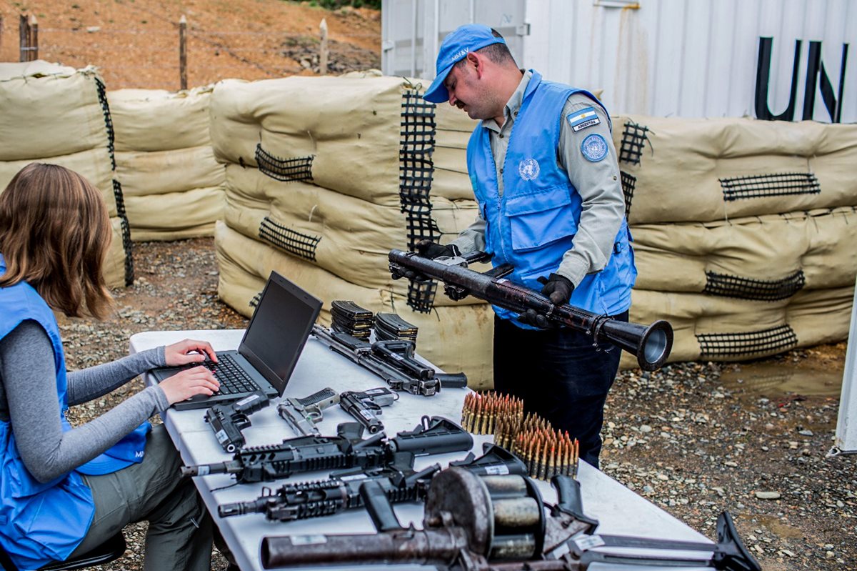 La ONU verifica el proceso de desarme. (Foto Prensa Libre: AFP)