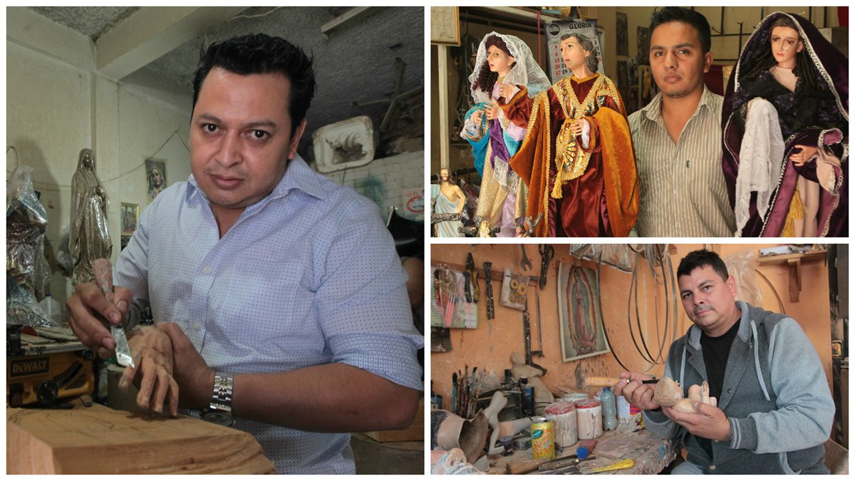 Artistas cuentan su labor escultórica que heredaron de los grandes maestros. (Foto Prensa Libre: Ángel Elías)