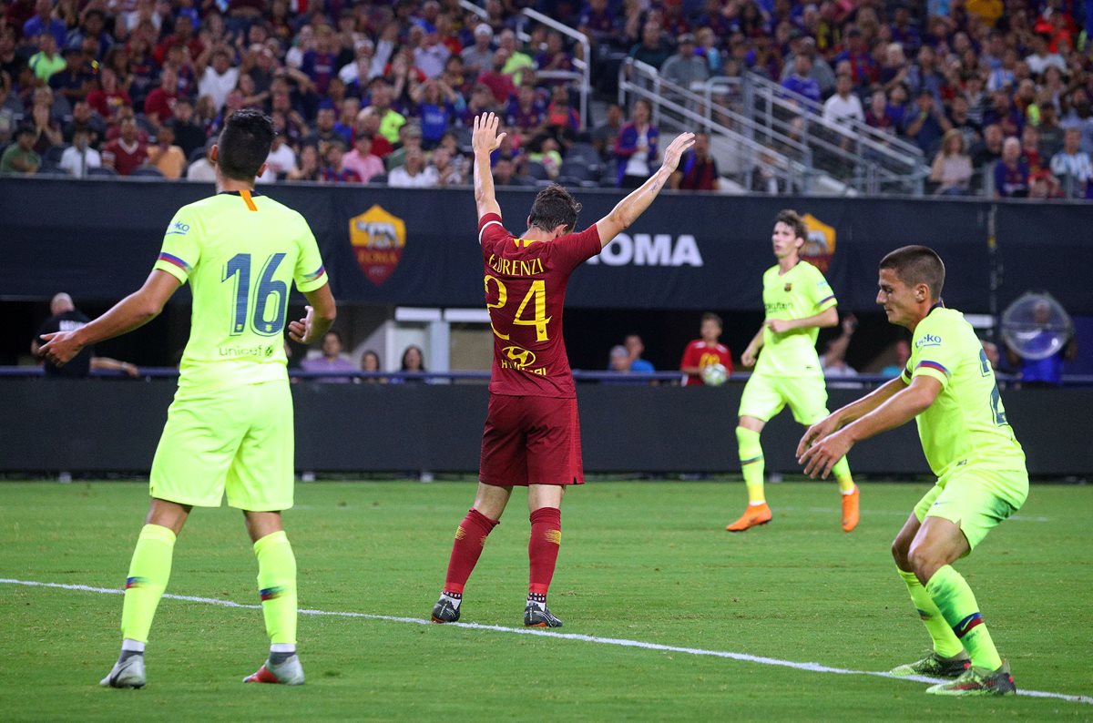 La Roma superó a un Barcelona sin Lionel Messi. (Foto Prensa Libre: AFP)
