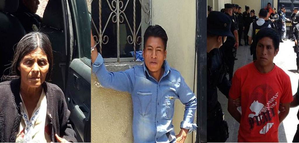 Los tres capturados en Jalapa, sindicados de cometer asesinatos. (Foto Prensa Libre: Hugo Oliva).