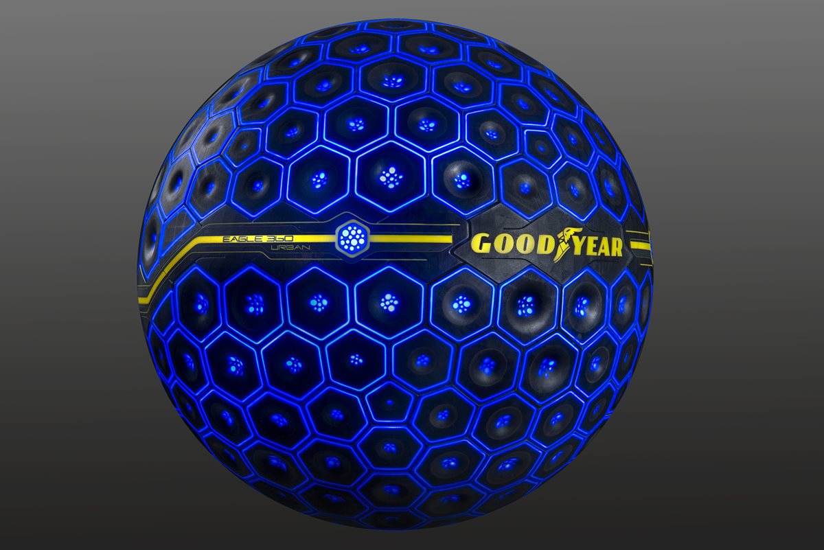 Los fabricantes de Goodyear imaginan que los neumáticos del futuro serán esféricos.