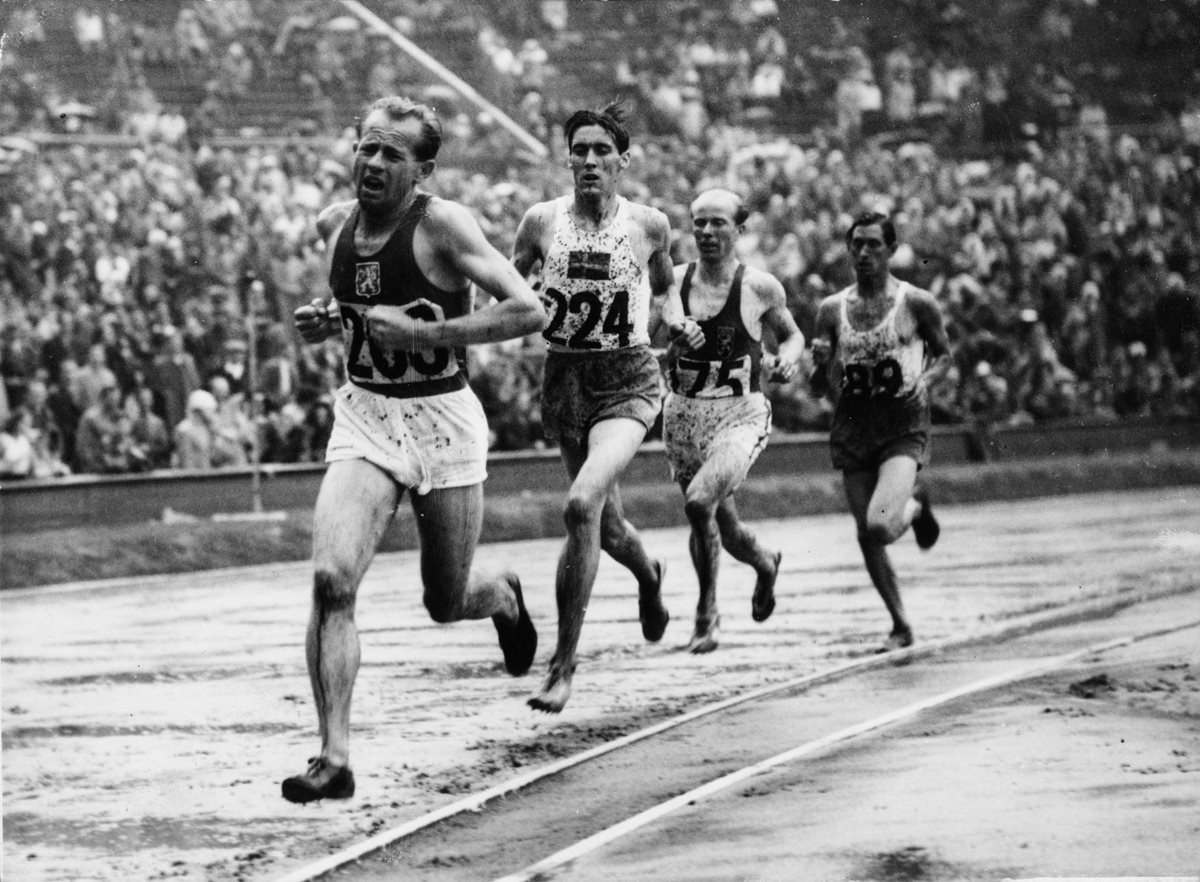 Emil Zatopek durante su participación en los Juegos Olímpicos de Londres 1948. (Foto: Hemeroteca PL)