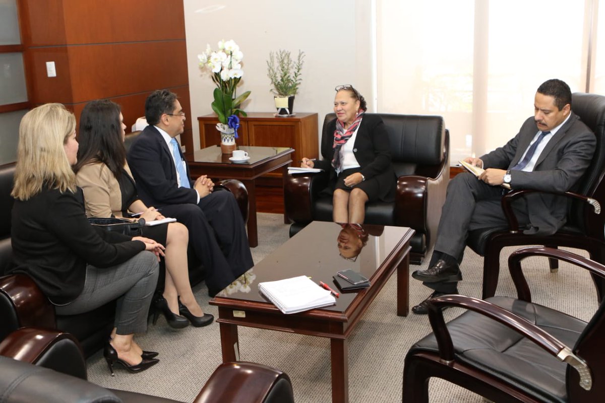 Equipo de la Procuraduría de Derechos Humanos en reunión con la Fiscal General. (Foto Prensa Libre: Ministerio Público).