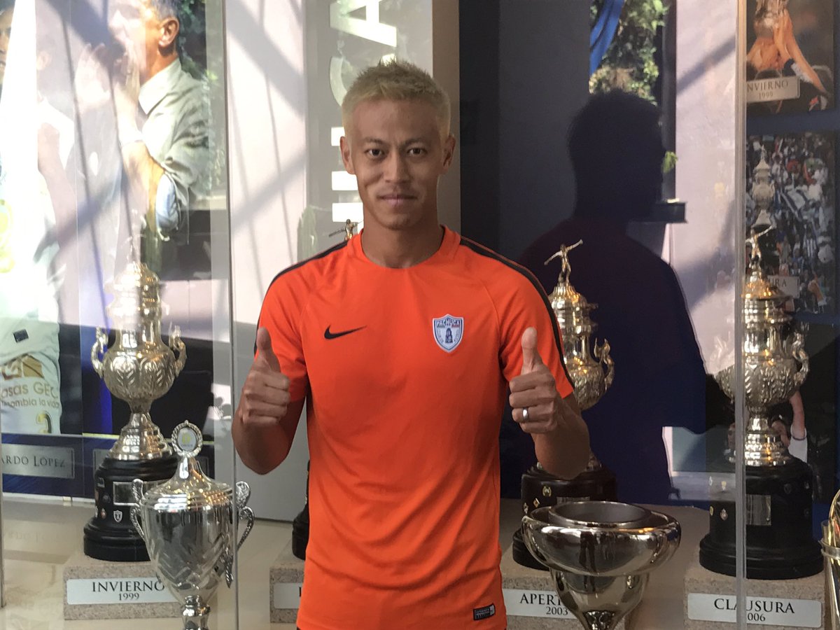 Keisuke Honda se mostró feliz de entrenarse con los "tuzos". (Foto Prensa Libre: cortesía Pachuca)