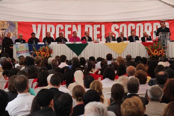 autoridades de la Iglesia Católica y colaboradores   exponen alcances de hogar Virgen del Socorro.
