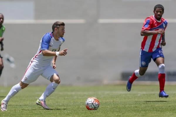 Paul Arriola anotó su primer gol con Estados Unidos. (Foto Prensa Libre: Twitter USSoccer)