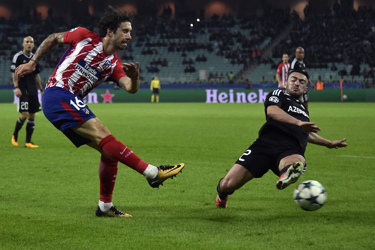 El Atlético de Madrid no consiguió superar al Qarabaj de Azerbayan y es tercero de su grupo. (Foto Prensa Libre: AFP)