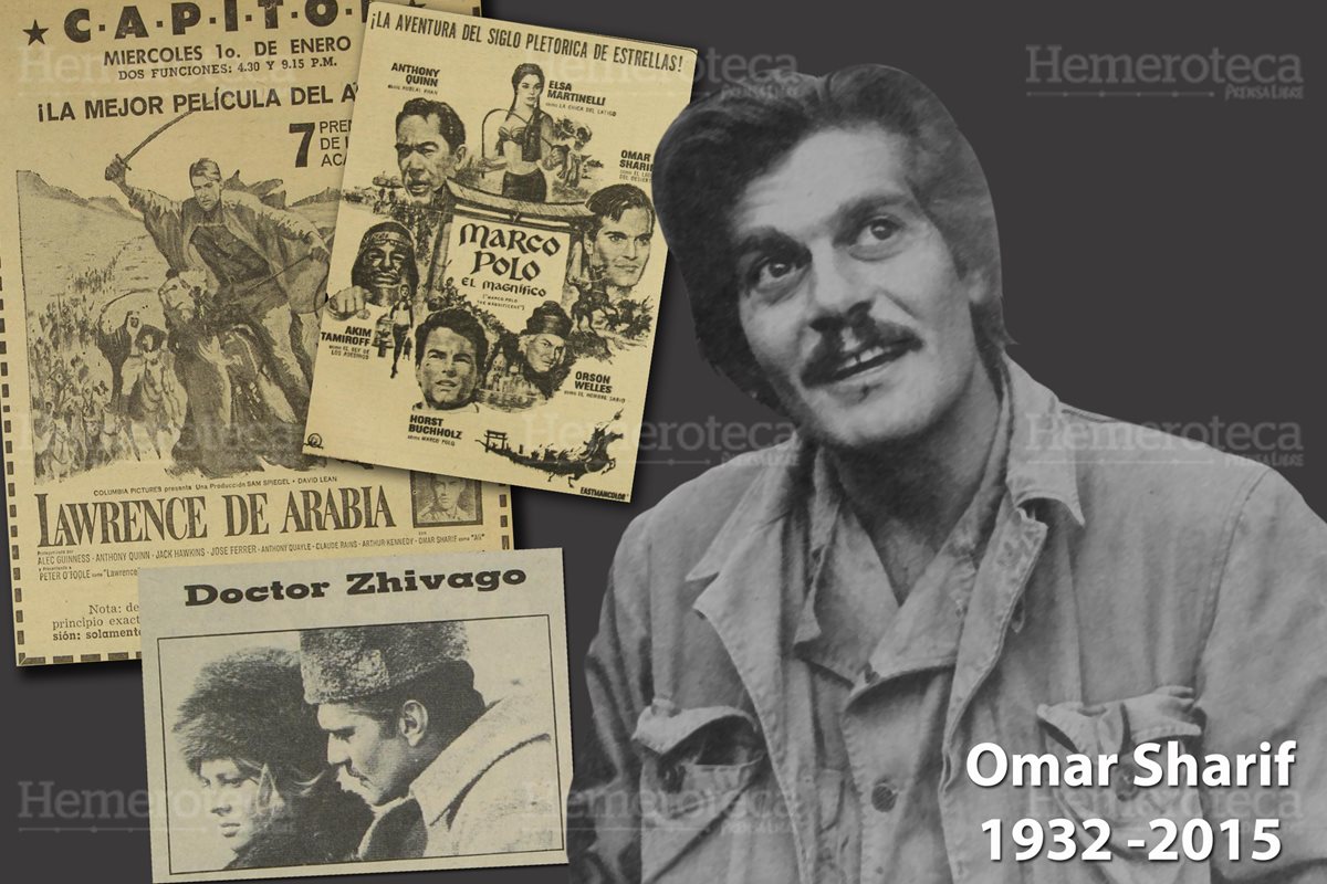 Omar Sharif, protagonista de múltiples filmes. (Fotoarte: Hugo Cuyán Vásquez)