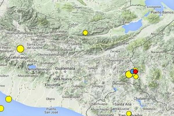 El epicentro se situó en le territorio salvadoreño. (Foto Prensa Libre: Conred)
